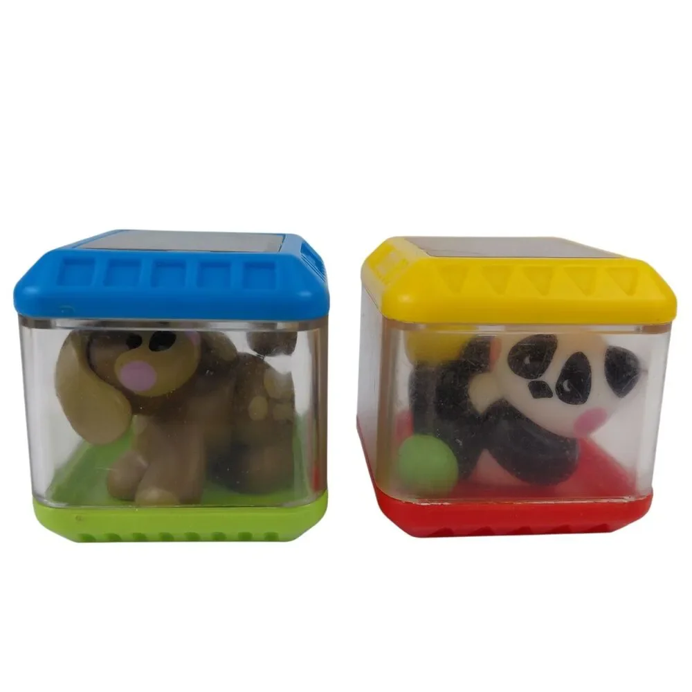 Fisher-Price Peek-a-Blocks Sensory Animal Stacking Blocks Lot Of 7